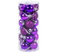 24pcs Xmas Baubles, Christmas Tree Baubles Christmas Hanging Ball Ornaments Decor Xmas Tree Decorations Shatterproof Balls Seasonal Decorative Winter Holiday Party Home Decor Purple One Size
