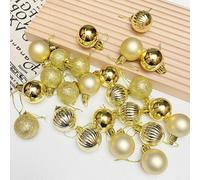 24pcs Xmas Tree Baubles Decoration Set with Plastic Balls for Christmas Party Wedding Ornament Use in Hotels Restaurants Offices and Mansions (Golden)