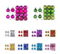 24pcs Xmas Tree Baubles Decoration Set with Plastic Balls for Christmas Party Wedding Ornament Use in Hotels Restaurants Offices and Mansions (Lake blue)