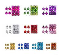 24pcs Xmas Tree Baubles Decoration Set with Plastic Balls for Christmas Party Wedding Ornament Use in Hotels Restaurants Offices and Mansions (Silver)