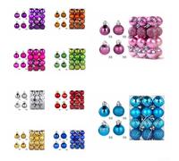 24pcs Xmas Tree Baubles Decoration Set with Plastic Balls for Christmas Party Wedding Ornament Use in Hotels Restaurants Offices and Mansions (Pink)