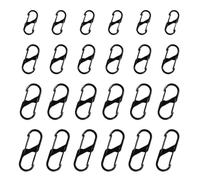 24pcs Zipper Clip Theft Deterrent, Backpack Zipper Lock Clips Quick Disconnect Carabiner Keychain Locking Clip Dual Wire Gate Zippers Keyring for Camping Hiking Fishing Purse Outdoor (Black, 4 Sizes)
