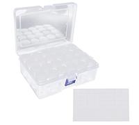 24pcsDiamond Painting Storage Containers, Round Storing Bottle Plastic Beads Nail Art Storage Box Accessories with Storage Box Sticker for DIY Craft Jewelry Rhinestone