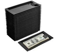 24Pieces Check Holders Guest, Black Plastic Tip Trays Waitress, Restaurant Check Presenters Holder, Check Presenter Card Holders, Bill Receipt Tray for Restaurants Bars Hotels