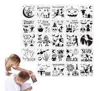 24Pieces Halloween Stencils for Painting - Face Paint Set, Reusable Pumpkin Templates for Card Making, Wood Drawing, Spraying Trick or Treat Sign, Party Makeup