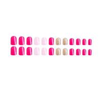 24Pieces Short Square Fake Nails in Bright Color and Shimmering Gold Dazzling Artificial Nails Perfect for Daily Wear Spring Colorful Scintillate Short Square False Hoofs