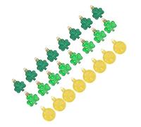 24Pieces St Patrick ' s Day Shamrocks Ornament for Tree Minis Clovers Decorations Irish Lucky Green Trefoils Hanging Baubles St Patrick ' s Day Tree Decorations