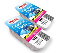 24pk Soap Filled Scourer Pads | 2 x 12pk Stain and Grease-Cutting Pad with Soap | Durable and Long Lasting Scourer Pads for Tough Food Stain Cleaning