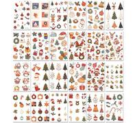 24sheets Christmas Party Activities, Holiday Freckle Makeup, Face Stickers, Temporary Tattoos 76 * 120MM A14