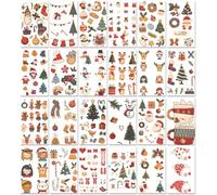 24sheets Christmas Party Activities, Holiday Freckle Makeup, Face Stickers, Temporary Tattoos 76 * 120MM A15