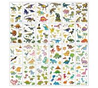 24sheets Gold Foil Dinosaur Temporary Tattoo Stickers, Cute Cartoon Style, Educational For Kids, Boys, Parties.