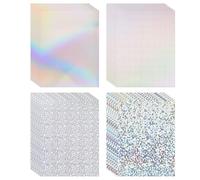 24Sheets Holographic Cardstock,A4 Thick Card Stock Paper 250gsm/92lb,Shiny Iridescent Mirror Paper,Card Making Scrapbook Poster Cardboard Party Decor DIY(8.5" x 11")