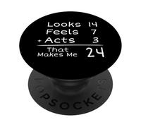 24th B-day Funny 24th Birthday Idea Present Funny Meme 24th PopSockets Adhesive PopGrip