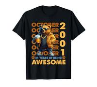 24th Birthday Bear Legends October 2001 24 Years Old Mens T-Shirt