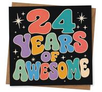 24th Birthday Card for Son, Retro Design