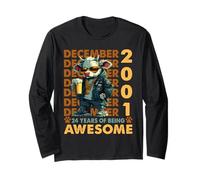 24th Birthday Cow Legends December 2001 24 Years Old Mens Long Sleeve T-Shirt