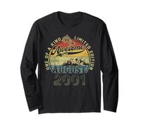 24th Birthday Gifts for Men August 2001 24 year Old Bday Long Sleeve T-Shirt