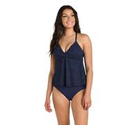 24th & Ocean Women's Shirred Swimsuit Tankini Top, Midnight//Cecily Crochet, 10