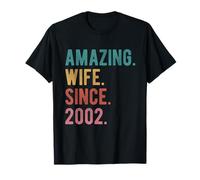 24th Wedding Anniversary for Her - Amazing Wife Since 2002 T-Shirt