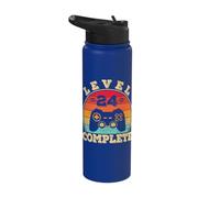 24th Wedding Anniversary, Him | 24 Years Married | Level 24 Stainless Steel Insulated Water Bottle