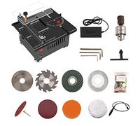 24V 100W Electric Mini Table Saw | Adjustable Speed & Angle Desktop Cutter (Scroll Saw) for Woodworking, Acrylic & Plastic Modeling,E