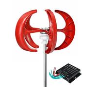 24V,12000W Low Wind Speed Starting 5 Blades Vertical Wind Turbine Kit Wind Power Generator with Controller,Work Safely in The Environment of -40℃~80℃ for Home, Camping