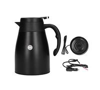 24V 1200ml Stainless Steel Car Water Heater Pot with Base - Fast Boil Electric Kettle for Trucks and Lorries, Portable Travel Use (24V1200ml Starting sail comes with base frosted)