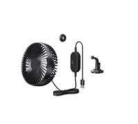 24V/12V Dual-Voltage USB Truck/Van Refrigeration Fan - High-Flow Cooling(Black suction cup version)