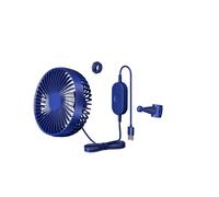 24V/12V Dual-Voltage USB Truck/Van Refrigeration Fan - High-Flow Cooling(Blue backrest)