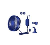 24V/12V Dual-Voltage USB Truck/Van Refrigeration Fan - High-Flow Cooling(Blue seatback suction cups)