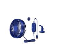 24V/12V Dual-Voltage USB Truck/Van Refrigeration Fan - High-Flow Cooling(Blue suction cup model)