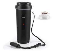 24V/12V Travel Electric Kettle for Car/Truck, 500ml Portable Car Heating Mug with LCD Temperature Display, 316 Stainless Steel Car Heating Mug, 4-speed Temperature Adjustment (Black)