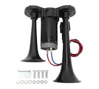 24V 130dB Super Loud Dual Trumpet Air Horn Kit with Compressor, Heavy Duty Electric Train Horn for Trucks, Cars, Boats, Buses, Motorcycles, Off-Road Vehicles