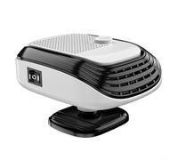 24V 150W Portable Car Heater Defroster with Fast Heating and Cooling Function, Adjustable Airflow for Windshield Defrost and Demist, Compatible with Trucks, RVs, SUVs, Easy Plug-(White)