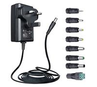 24V 1A 1.8M Power Supply Adapter with 8 Tips, DC 24V 1000mA 500mA Power Cord for LED Strip Light/Essential Oil Diffuser/Massage Gun/Router/LED Nail Lamp/Humidifier/Speaker and More, UKCA Certified