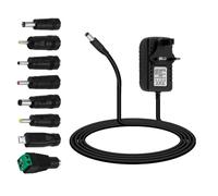24V 1A Power Supply 24 Volt AC to DC Power Adapter with Multiple Heads DC Plug Universal Charger for Massage Gun Led Strip Light CCTV Camera Router Sound Bar Nail Lamp Electronics