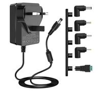 24V 1A Power Supply Adapter, 100V-240V AC to DC 24Vdc 24W Transformer fit for 24Volts 1.0A 1000mA 0.5A 500mA 0.1~1A Power Cord, with 5 Tips, (NOT 24V Battery Charger).