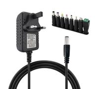 24V 1A Power Supply Adapter - AC to DC Converter 100-240V with 5.5x2.1mm Plug & 8 Interchangeable Tips, Universal Charger for LED Strip Lights, Router, Speakers, CCTV Camera, Pump, 1m Cable