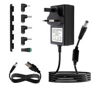 24V 1A Power Supply Adapter with 5 Tips 100V-240V AC to DC 24Volt Transformer 5.5x2.5mm UK Plug for CCTV Camera Nail Lamp Air Cleaner LED Strip Light Audio Equipment POS Terminals Digital Products