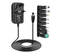 24V 1A Power Supply Adapter with 8 Interchangeable Tips UK 100-240v 50/60hz Universal 5.5x2.1mm Charger for Massage Gun Led Strip Light CCTV Camera Electronics Router Sound Bar Nail Lamp