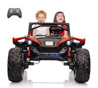 24V 2 Seaters Kids Ride on UTV with Remote Control, 10Ah Battery, 17" Extra Large EVA Wheels & 20.5“ Wide Seat for Big Kids, 4WD Electric Vehicle Car, Full-Metal Suspension,Music,LED Lights, Red