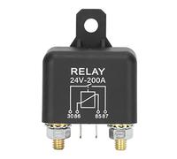 24V 200A Car Start Relay, High Current Normally Open Relay, Brass Coil Vehicle Starter Relay with 4 Pin Design, Durable NO Relay for Automobiles, Off Road Vehicles, Forklifts, Snow