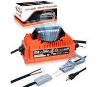 24V 30A Industrial Battery Charger for Forklifts, Pallet Jacks, Floor Scrubbers & Golf Carts | SB-50 Anderson Plug, Temp Sensor | Lead-Acid Compatible | VoltRevive™ & TrickleFlow™