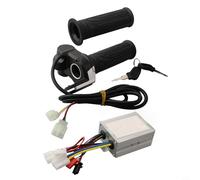 24V 36V 48V Brushed DC Motor Controller And Throttle Grip Kit For E-Scooter And EBike, Supports 250W To 1000W, Heavy Duty Steel Material Black And Silver(24V350W)