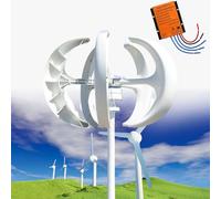 24V 4000W Wind Turbine Generator Kit - 5 Blade Vertical Axis AC Permanent Magnet Generator with Controller for 12V/24V/48V Systems - Efficient Renewable Energy Solution
