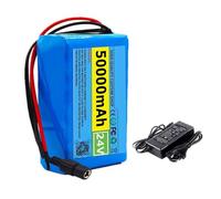 24V 50Ah 6S2P E-Bike Lithium Ion Battery Pack with Built-in BMS Protection and Charger Waterproof PVC Shell Long Battery Life for 50-500W Motor 24V 50Ah,XT60+DC