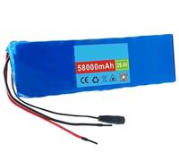 24V 58Ah E-Bike Lithium Ion Battery Pack with Built-In BMS & Charger - Perfect for Electric Cars, Scooters - Compact 210x70x40mm Included (Xt90+dc)