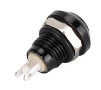 24V 8mm Mini Momentary Push Button Switch Zinc Aluminium Alloy for Car Horn Power Start Button (Black)