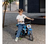 AIYAPLAY Kids Electric Motorbike, 24V Battery Powered Dirt Bike with 250W Motor, 6-16km/h, 7AH Batteries, 12" Inflatable Tires and Rear Suspension, Ride On Motorcycle for 8-12 Years Old, Blue