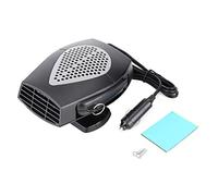24V Car Vehicle Portable Heating Fan Heater Defroster Demister Practical Accessory with Retractable Handle Brushless Motor Quiet Operation for Car Interior Small Enclosed Area (Grey Black)